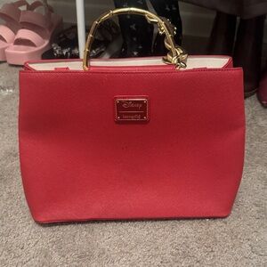 Loungefly Red Satchel with Gold Accents